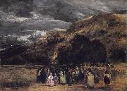 David Cox A Welsh Funeral oil painting on canvas